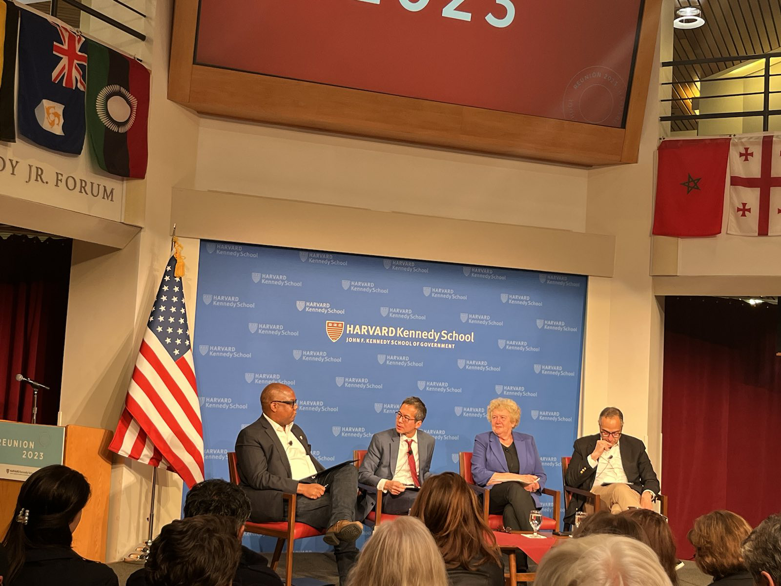 Kahlil Byrd participating in a panel discussion at Harvard Kennedy School
